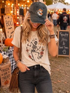 Boo-yah! Cowboy Guitar Patch Baseball Cap - washed black - Distressed Dad Hat